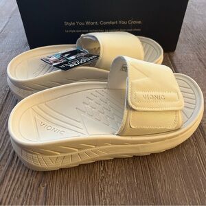 Vionic Rejuvenate Slide Sandal Cream Wmn Size 6